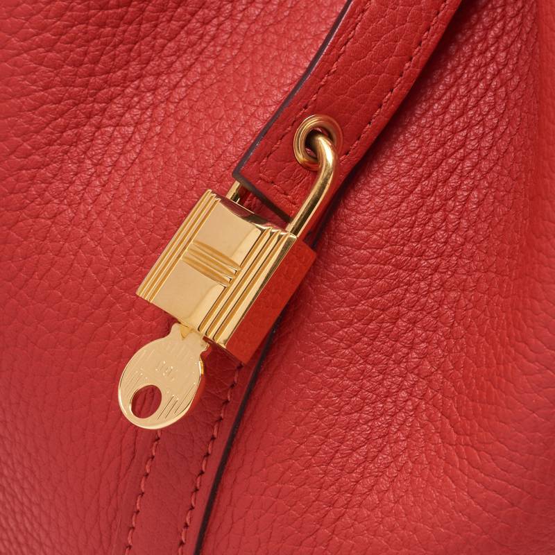 HERMES ERMES Picotin Lock MM Handbag al Clemence Rouge  Handbag  Handbag Ladies Handbags Hybrid 【French】【 Delivery】 Ladies Handbags Ladies Online