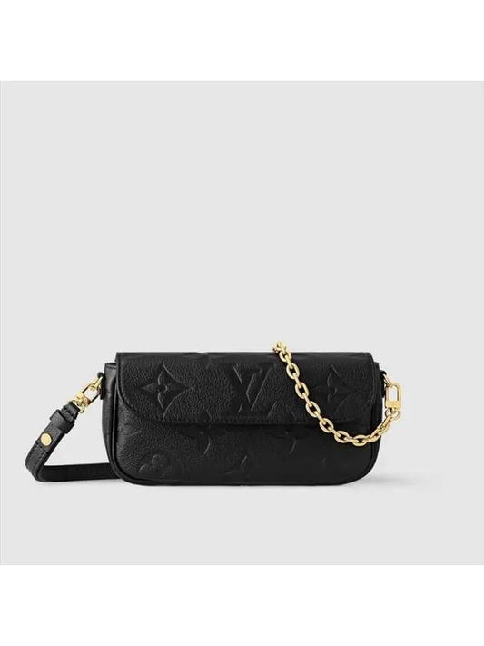 Women's Ivy Monogram Empreinte Chain Long Wallet Black