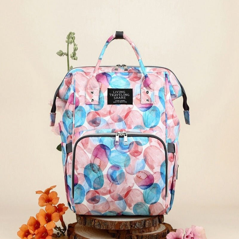 Multi-Function Cartoon Print Diaper Backpacks