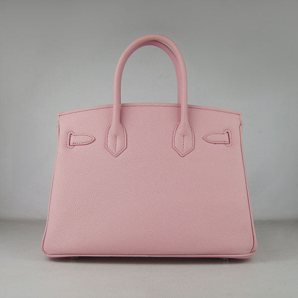 Hermes Birkin 30cm Togo Leather Handbags Pink Silver