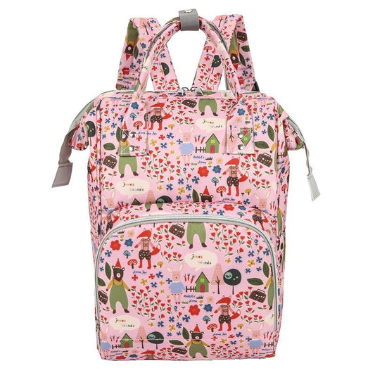 Cartoon Print Large Capacity Baby Care Diaper Backpack