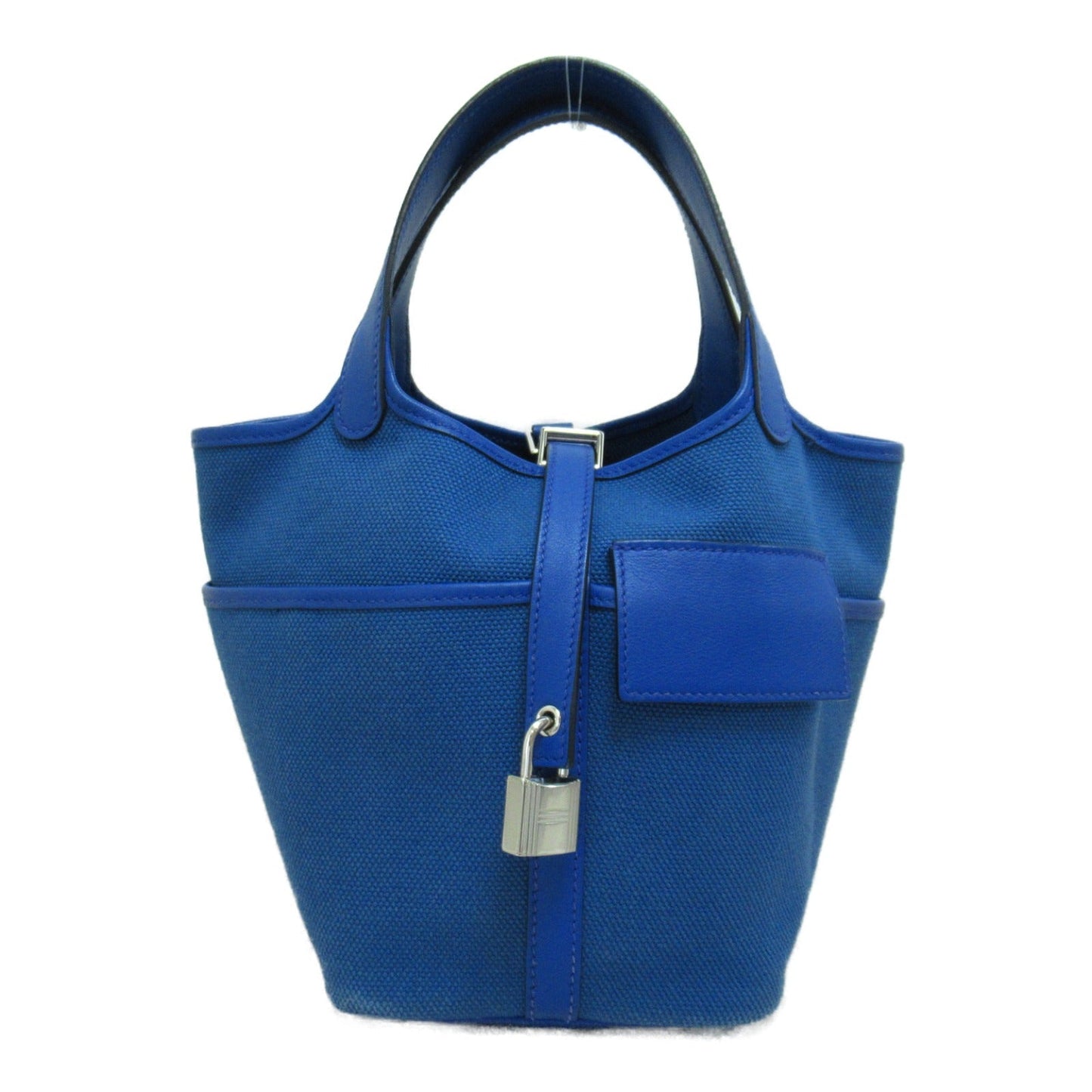 Hermes Picotin Lock Car Goat PM Blue  Tote Bag  Bag Leather Linen  Tote Bag  Blue