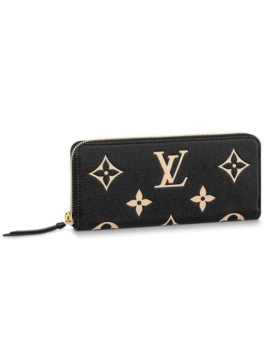 Women's Clemence Monogram Long Wallet Black