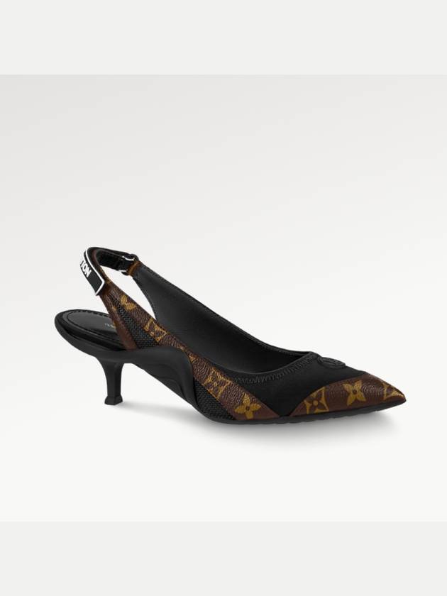 Archlight Logo Monogram Canvas Slingback Heels Black