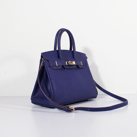 Hermes 30cm Birkin Bag Epsom Leather with Strap Electric Blue Gold