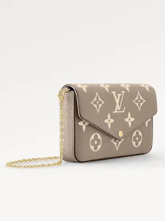 Bag Mini Chain Wallet Cross Felicie Pochette Monogram Empreinte Embossed Calf Leather Cream M82610