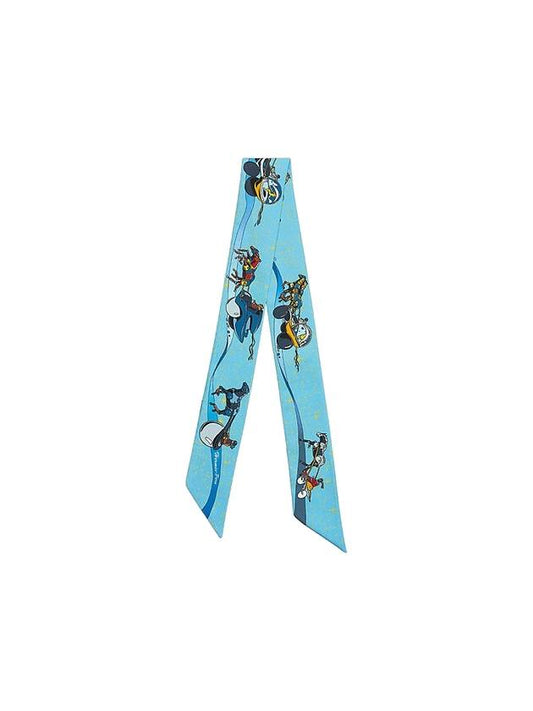 Hermes Space Derby Twilly Scarf Blue