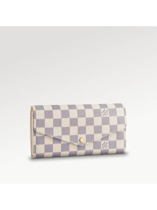 Women's Sara Damier Azur Long Wallet Ivory