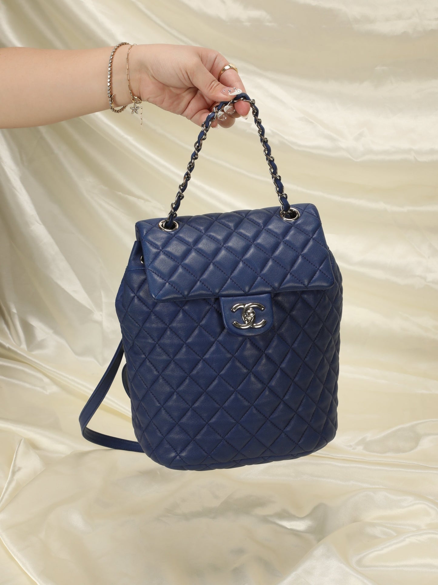 Chanel Cobalt Quilted Backpack