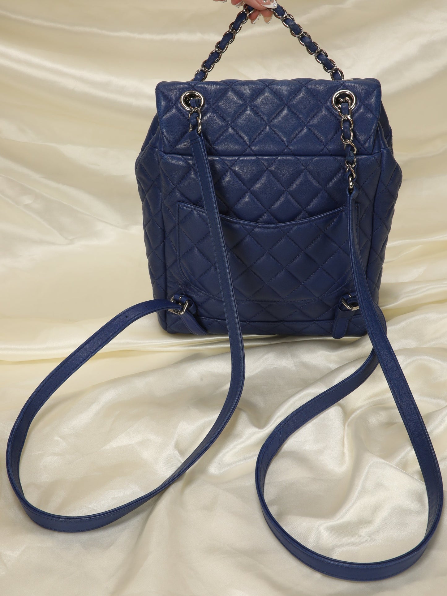 Chanel Cobalt Quilted Backpack