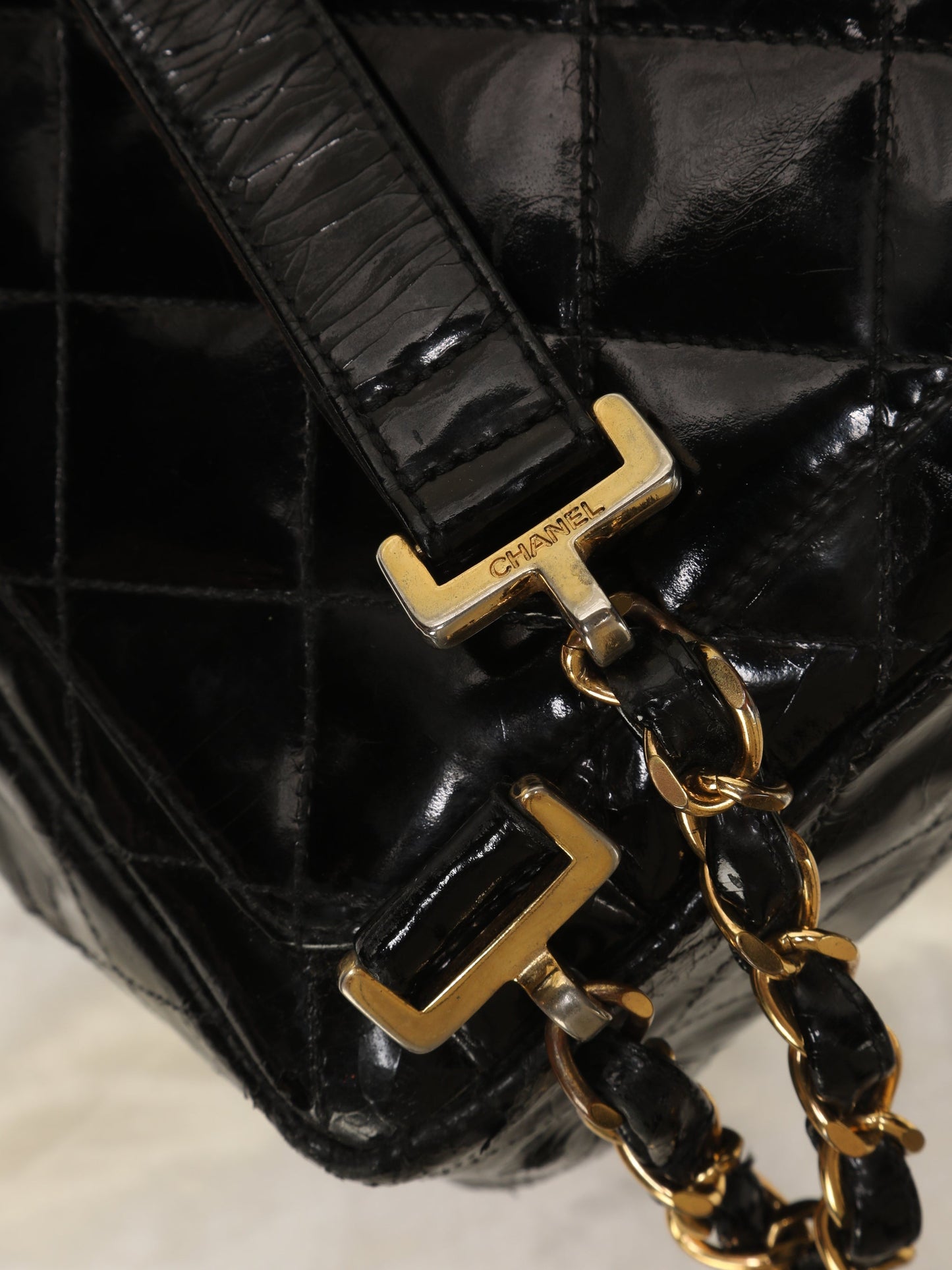 Rare Chanel Patent Turnlock Backpack