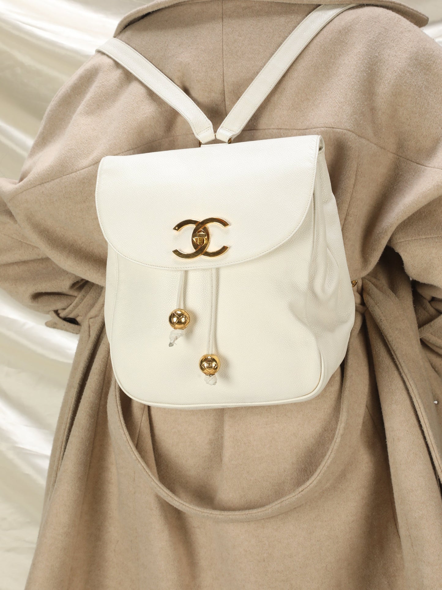 Chanel Caviar XL Logo Backpack