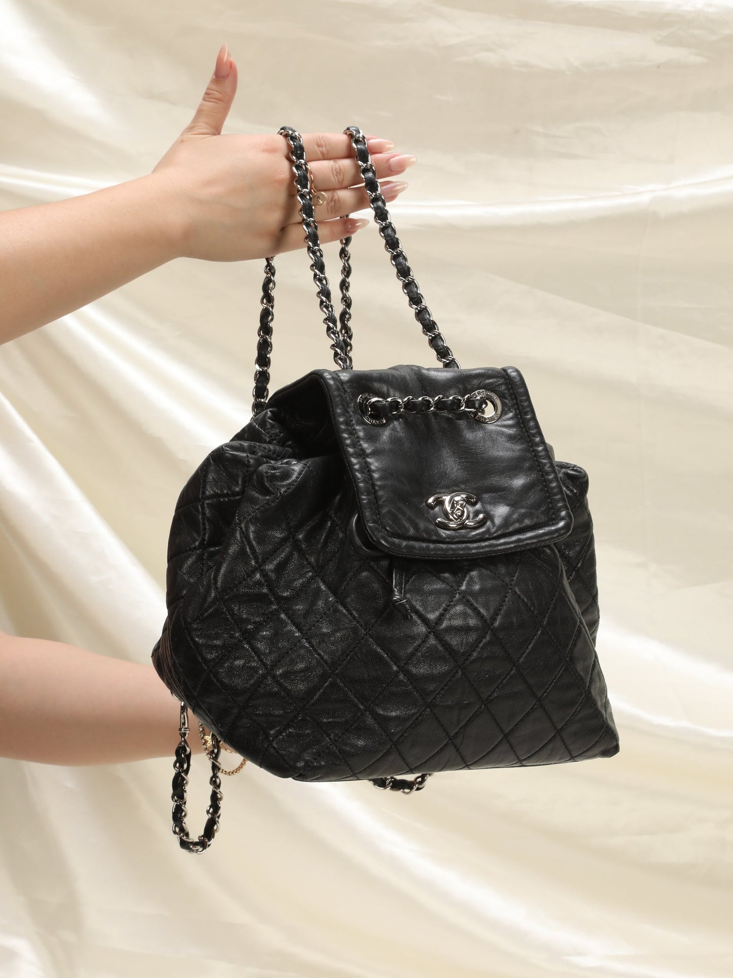 Chanel Calfskin Chain Backpack