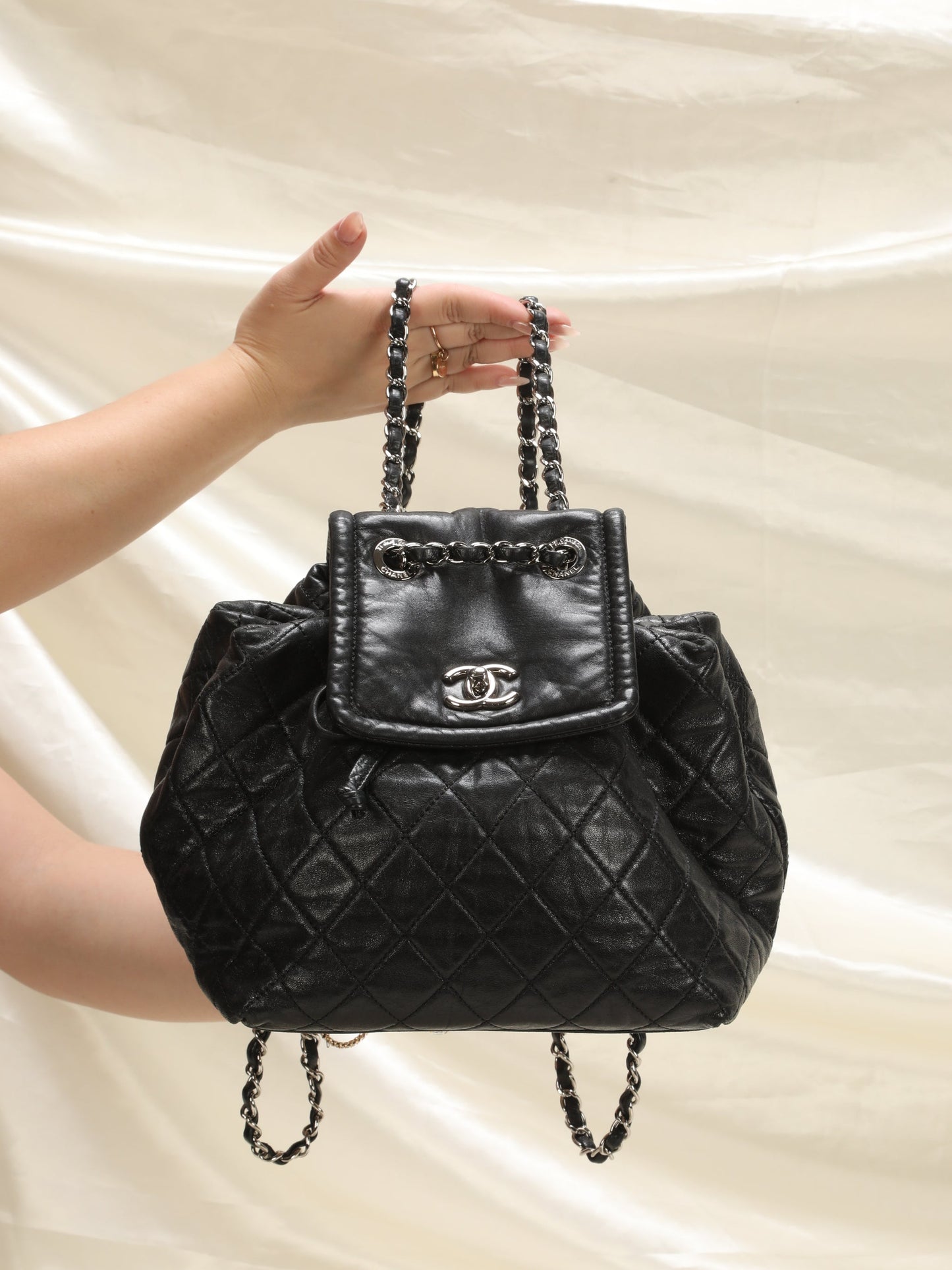 Chanel Calfskin Chain Backpack