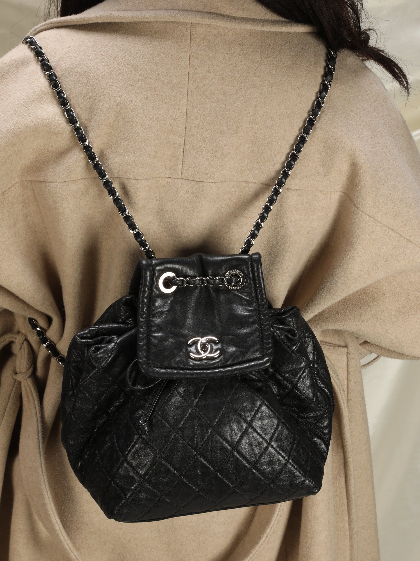 Chanel Calfskin Chain Backpack