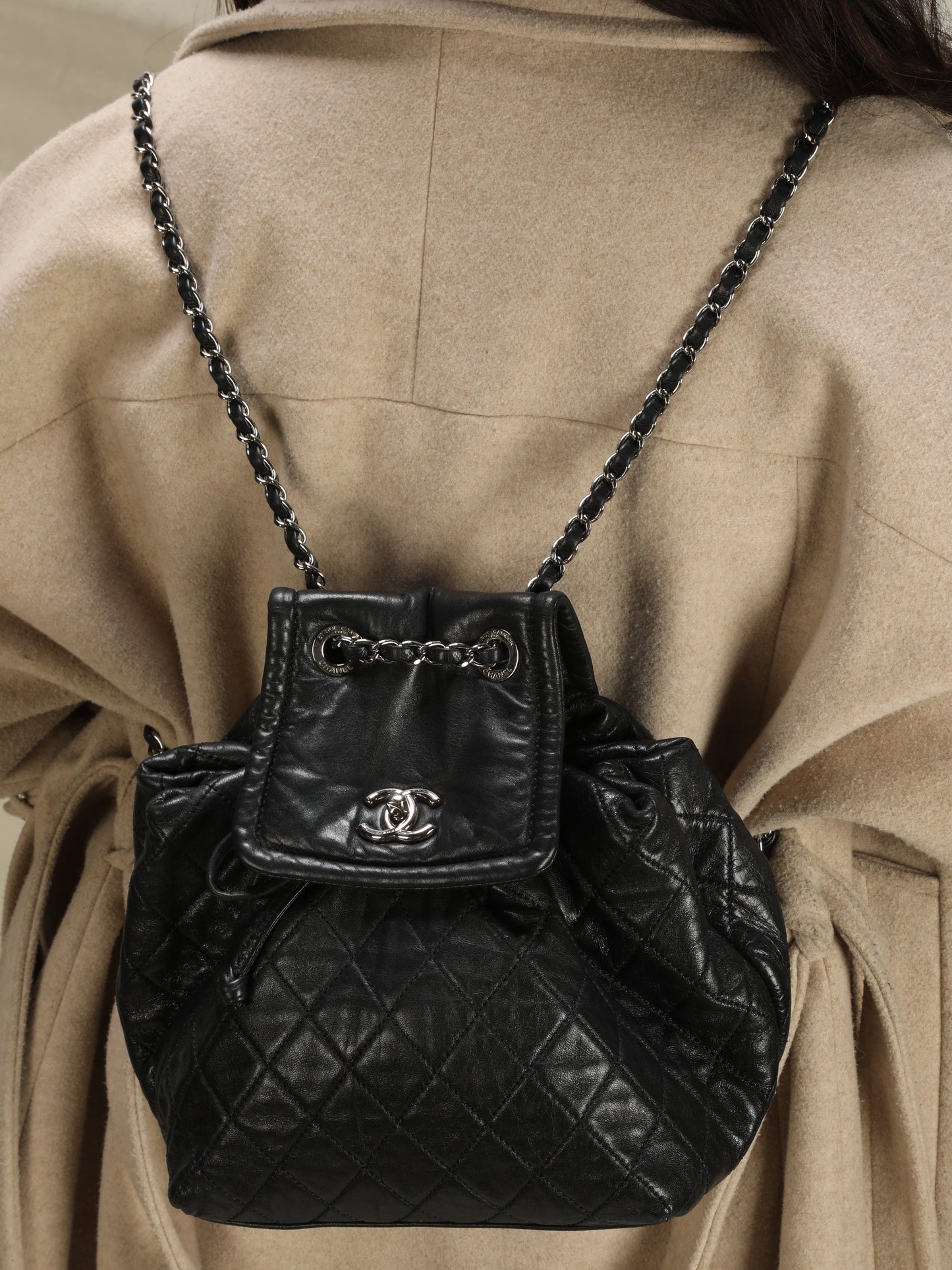 Chanel Calfskin Chain Backpack