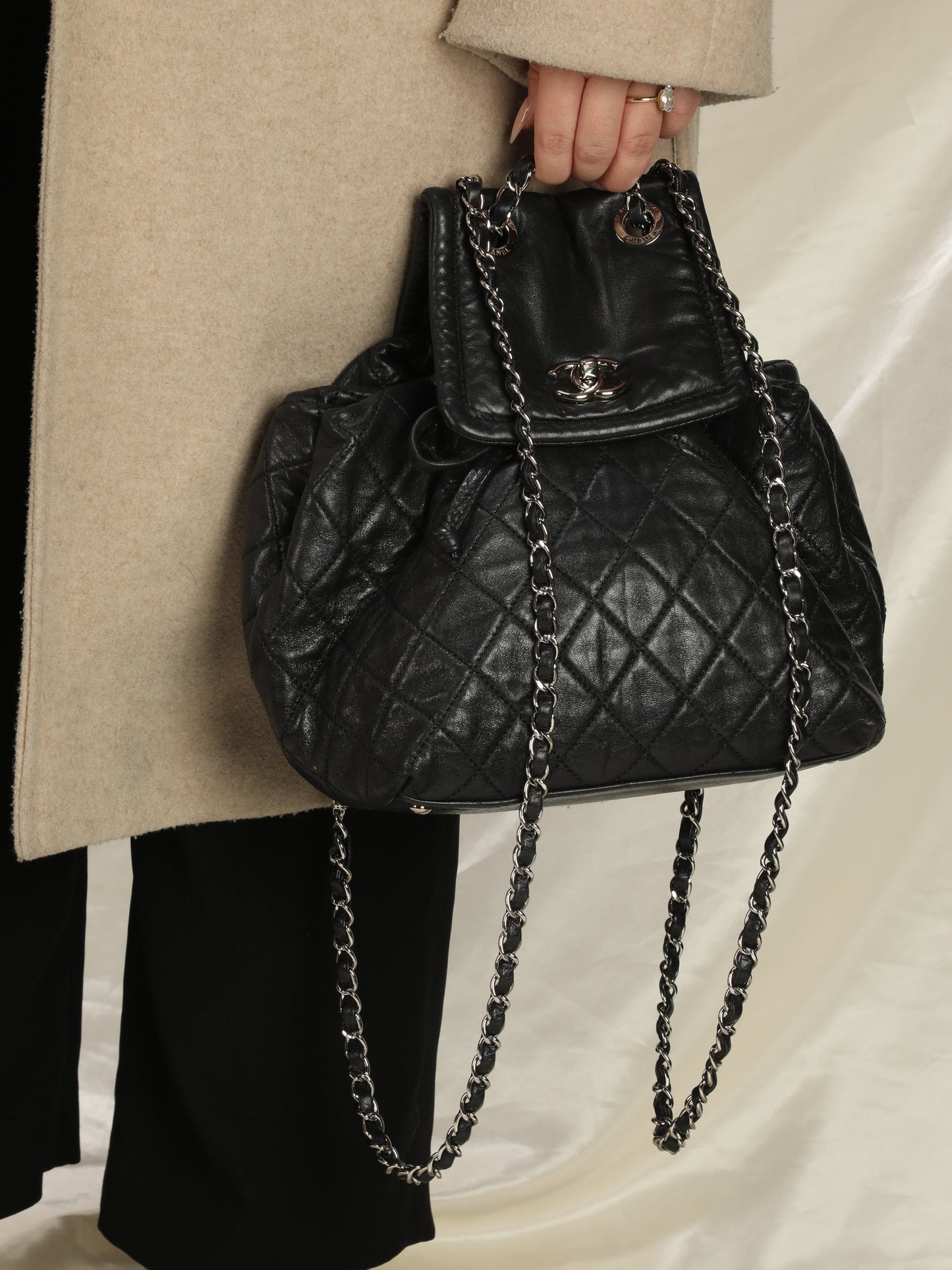 Chanel Calfskin Chain Backpack