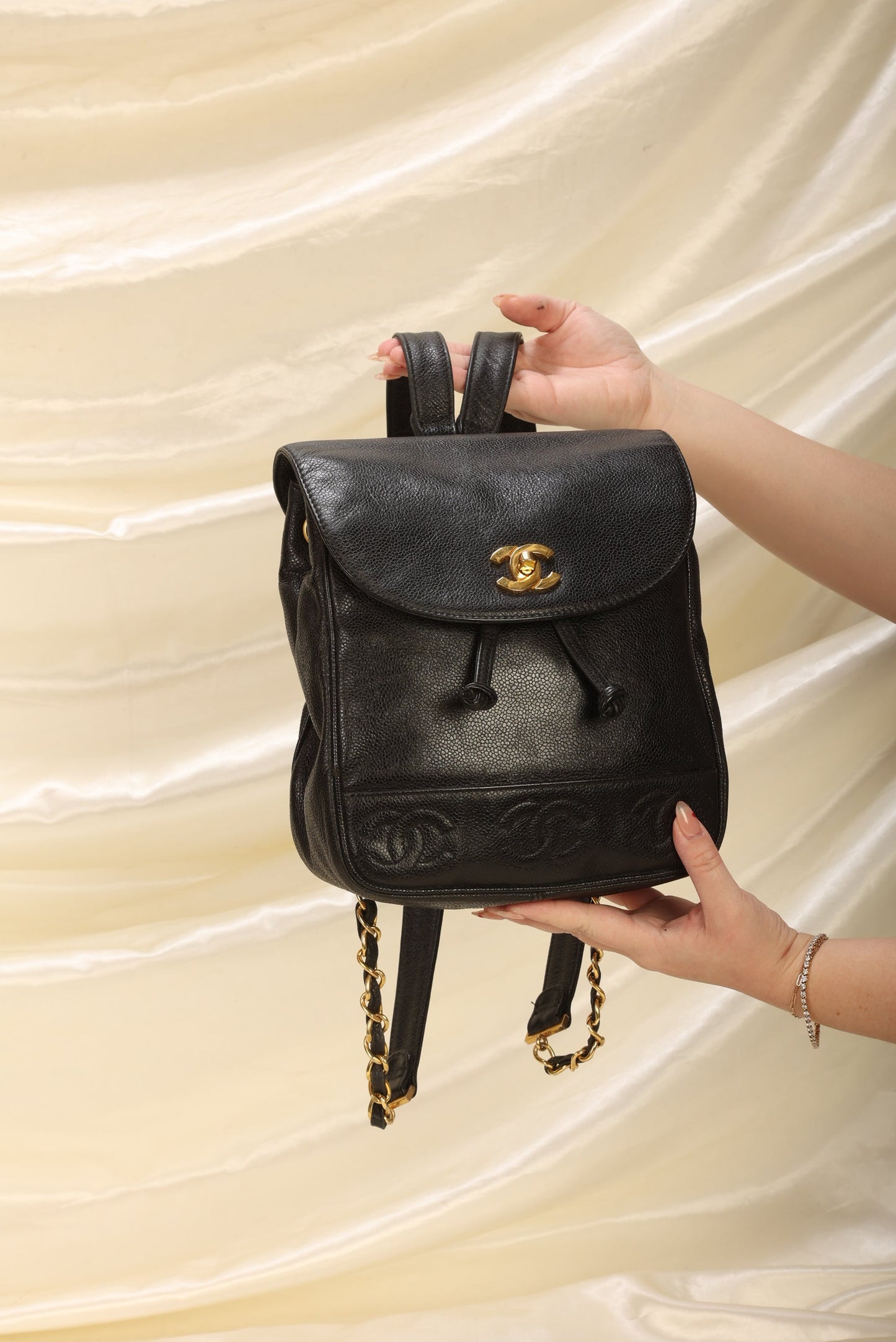 Chanel Caviar Turnlock Backpack