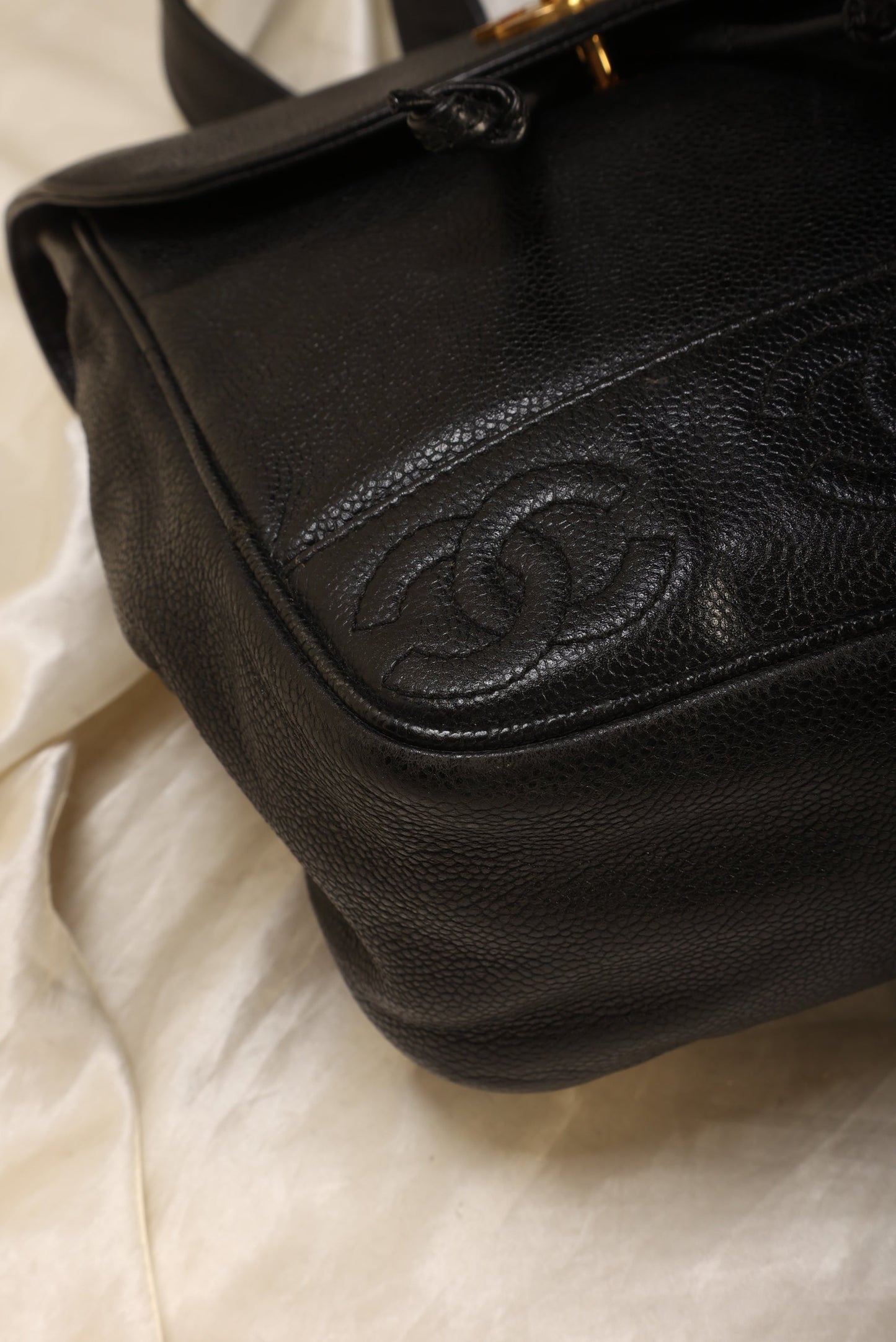 Chanel Caviar Turnlock Backpack