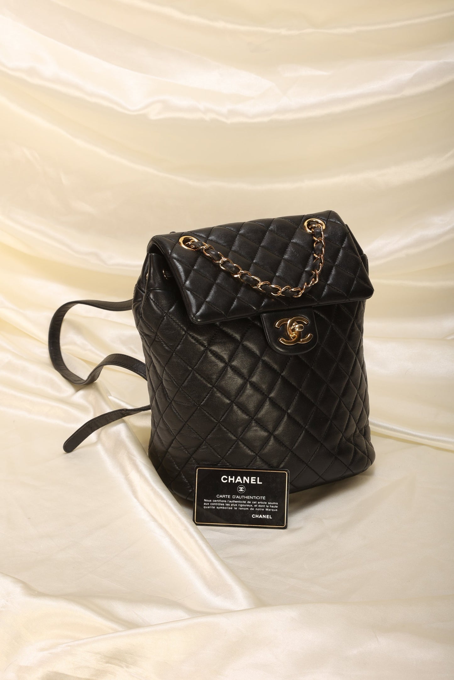 Rare Chanel Lambskin Turnlock Backpack