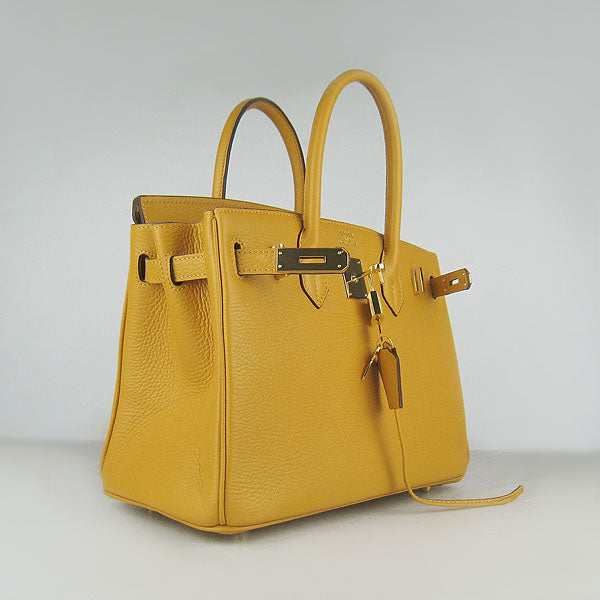 Hermes Birkin 30cm Togo Leather Handbags Yellow Golden