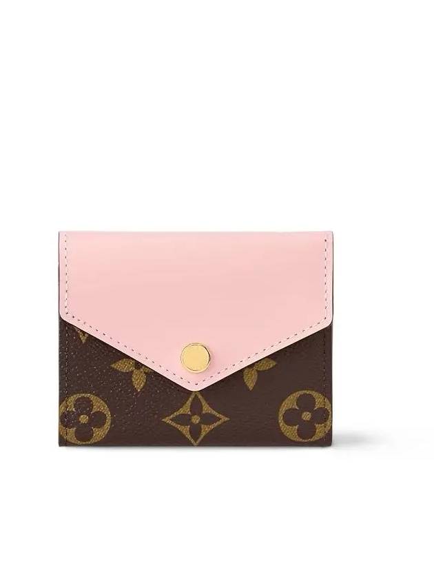 Zoe Monogram Flap Bicycle Wallet Rose Ballerine