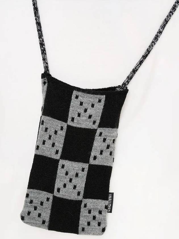 Argyle Checker Knit Bag Black