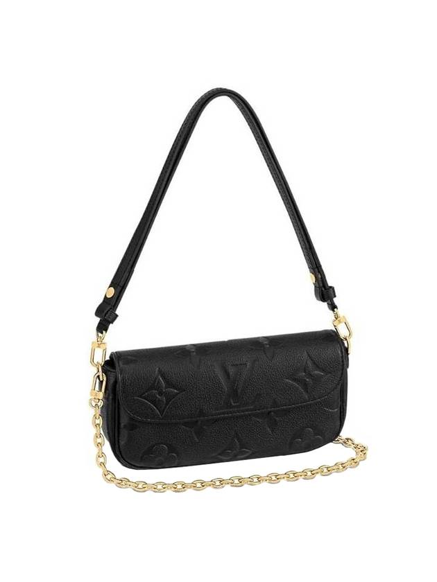 Women's Ivy Monogram Empreinte Chain Long Wallet Black