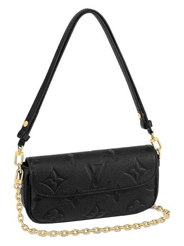 Women's Ivy Monogram Empreinte Chain Long Wallet Black