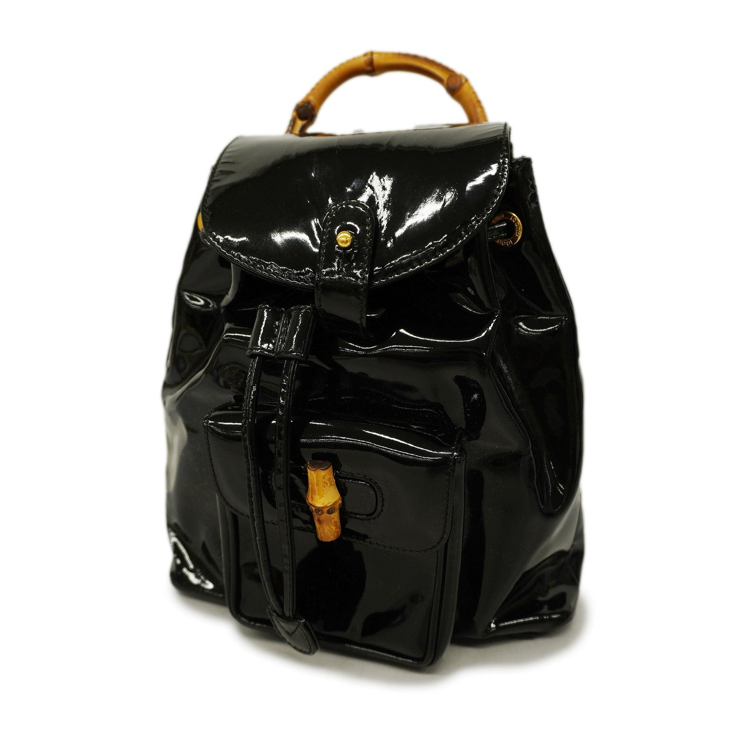 GUCCI  Bamboo Rucksack Enamel 003 2058 0030 Women's Backpack Black