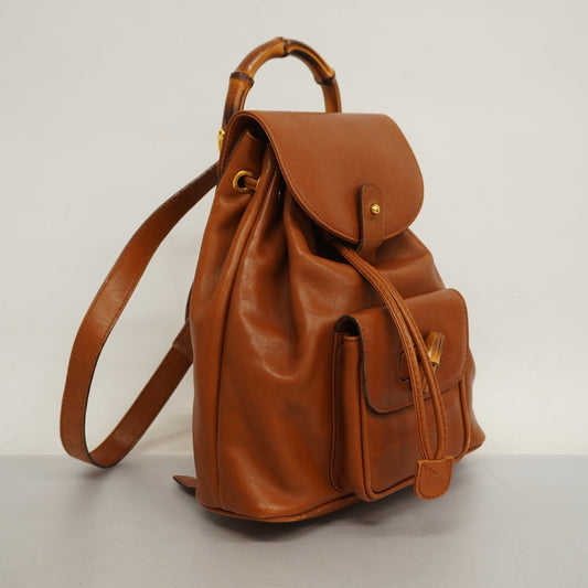 GUCCI  Bamboo Rucksack 003 1705 0030 Women's Leather Backpack Brown