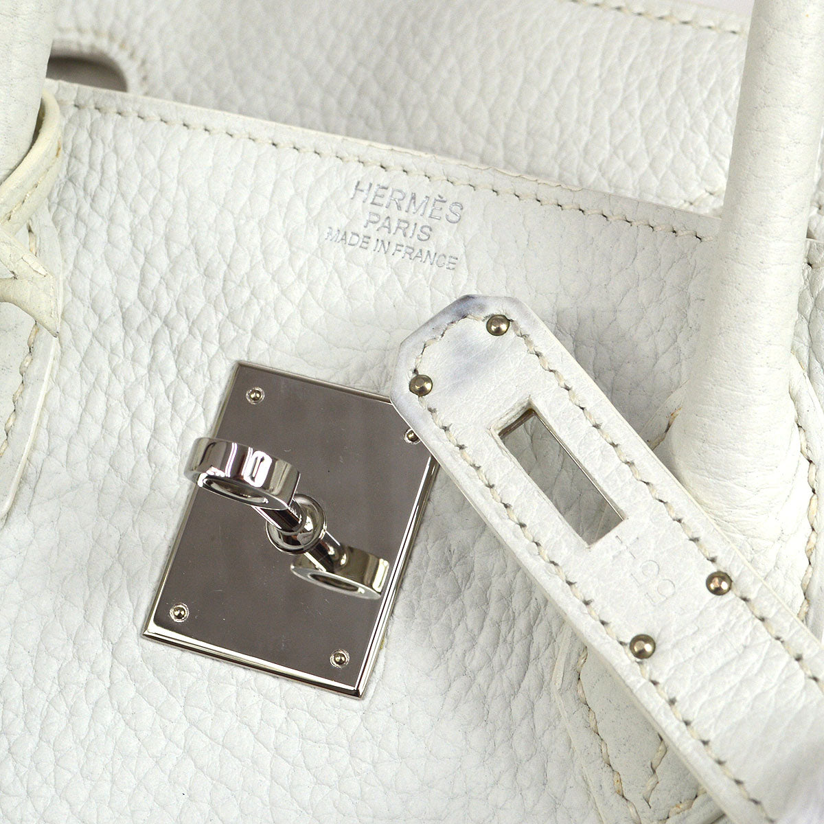 HERMES * BIRKIN 30 White Taurillon Clemence