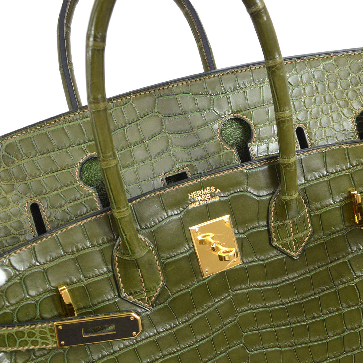 HERMES * 2008 BIRKIN 35 Porosus Crocodile Canopee