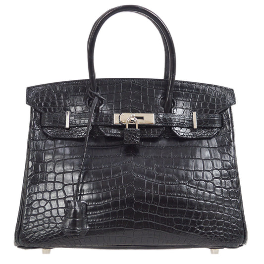 HERMES * 2009 BIRKIN 30 Black Matt Niloticus