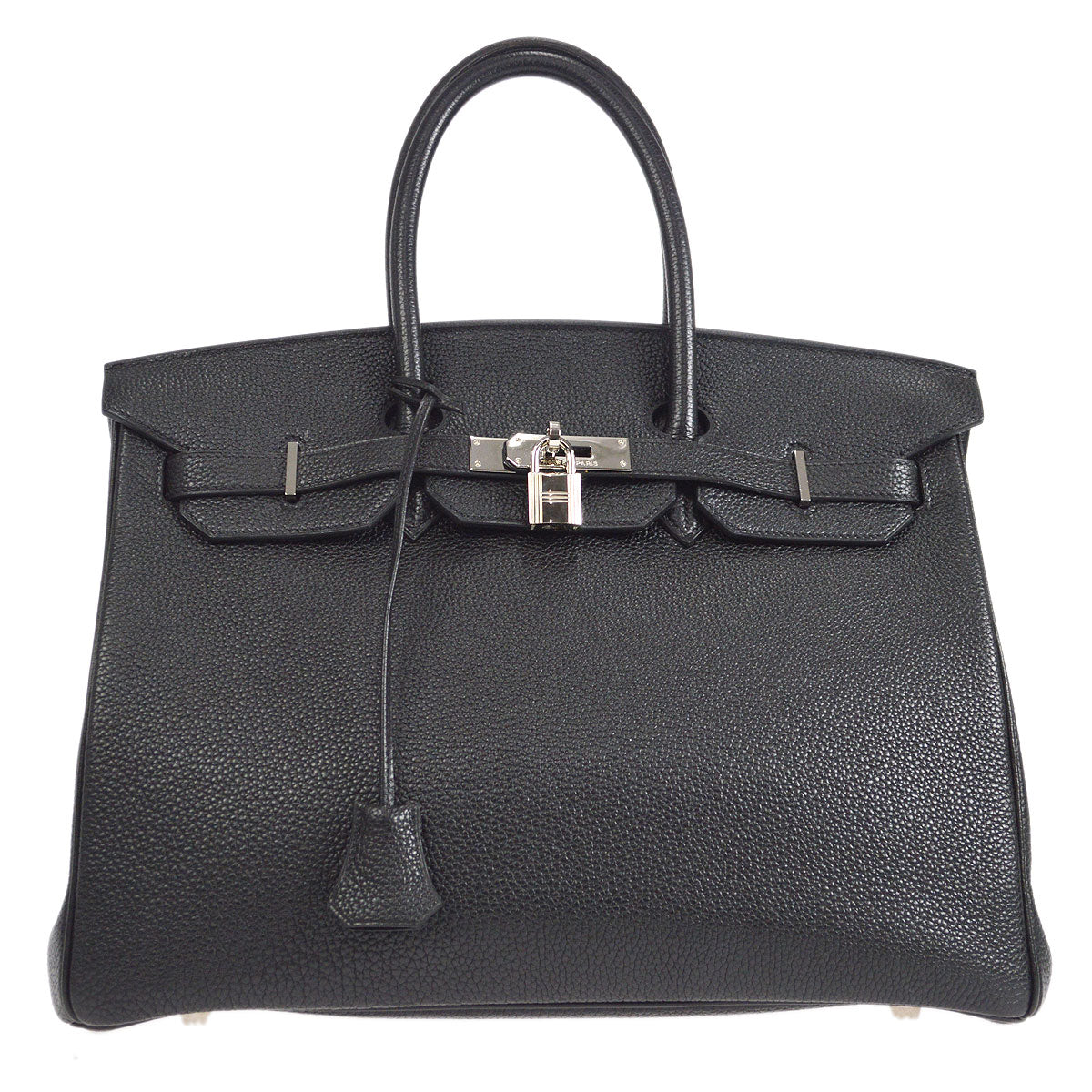 HERMES BIRKIN 35 Handbag Black Veau Crispe Togo