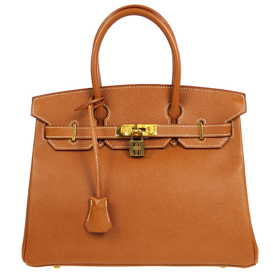 HERMES * BIRKIN 30 Handbag Gold Courchevel