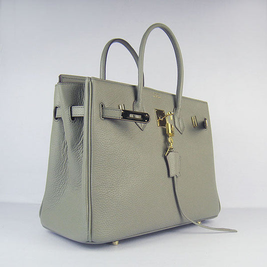 Hermes Birkin 30cm Togo Leather Handbags Dark Grey Golden