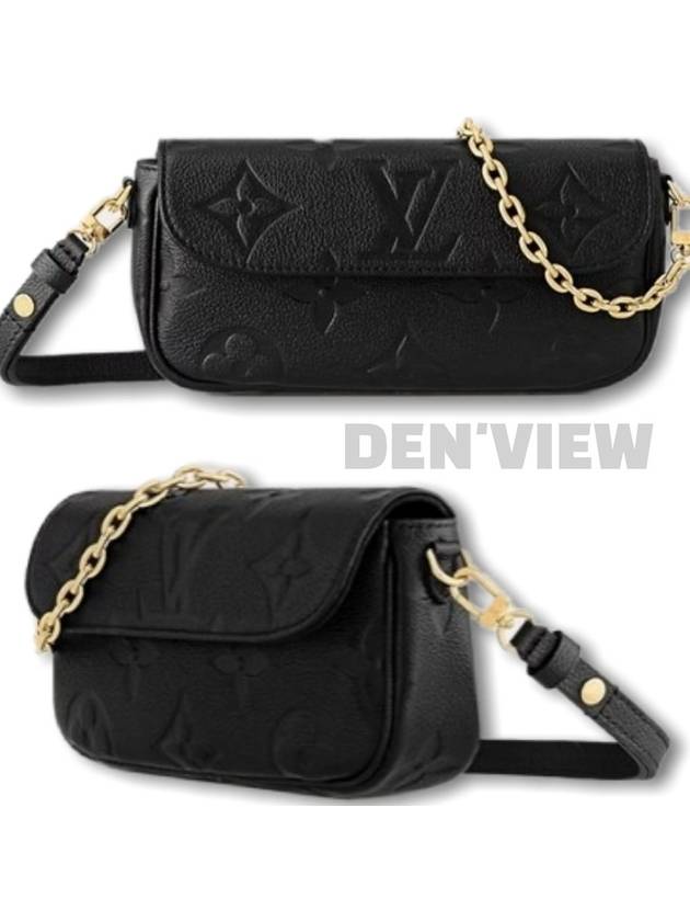 Women's Ivy Monogram Empreinte Chain Long Wallet Black