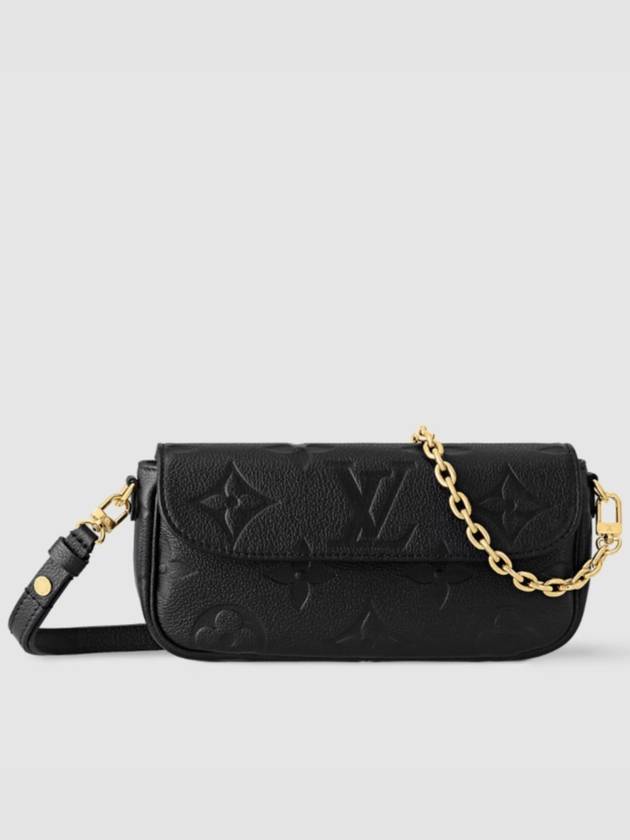 Women's Ivy Monogram Empreinte Chain Long Wallet Black