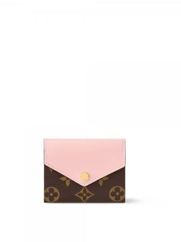 Zoe Monogram Flap Bicycle Wallet Rose Ballerine