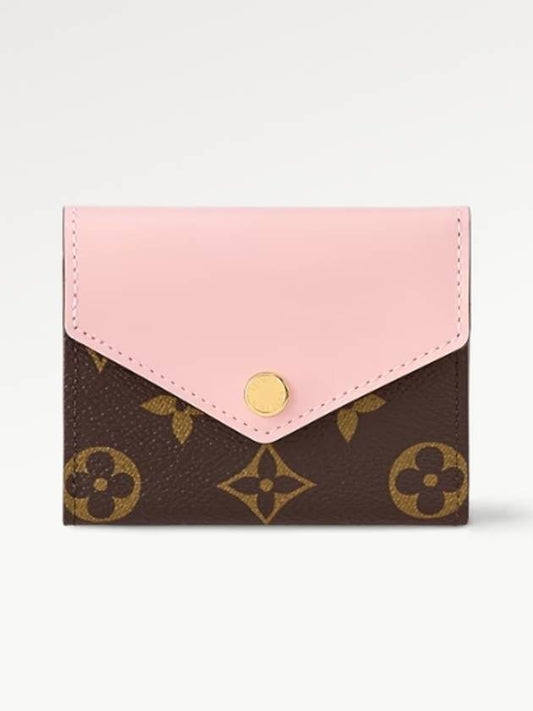 Zoe Monogram Flap Bicycle Wallet Rose Ballerine