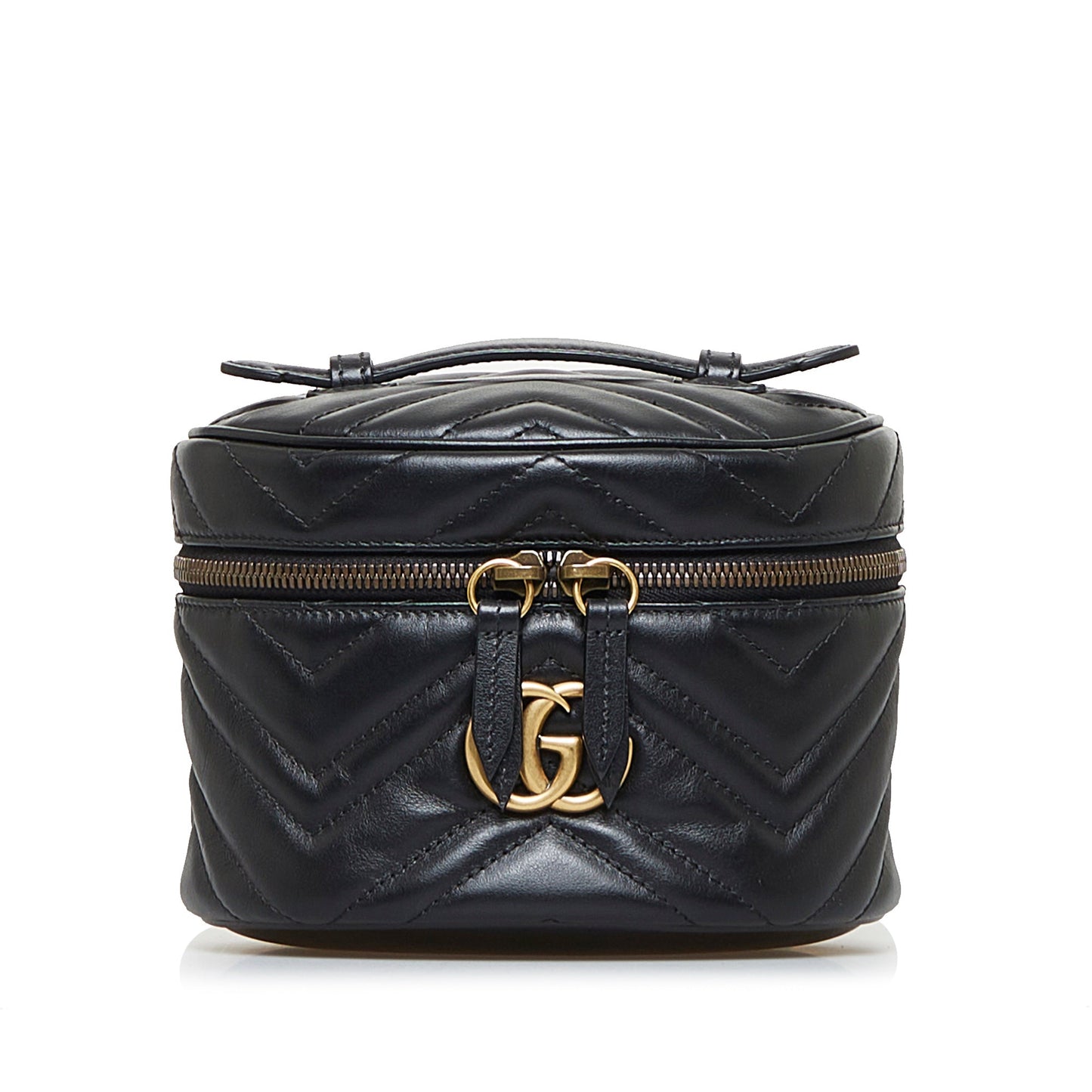 Gucci GG Marmont Round Backpack Black Matelassé