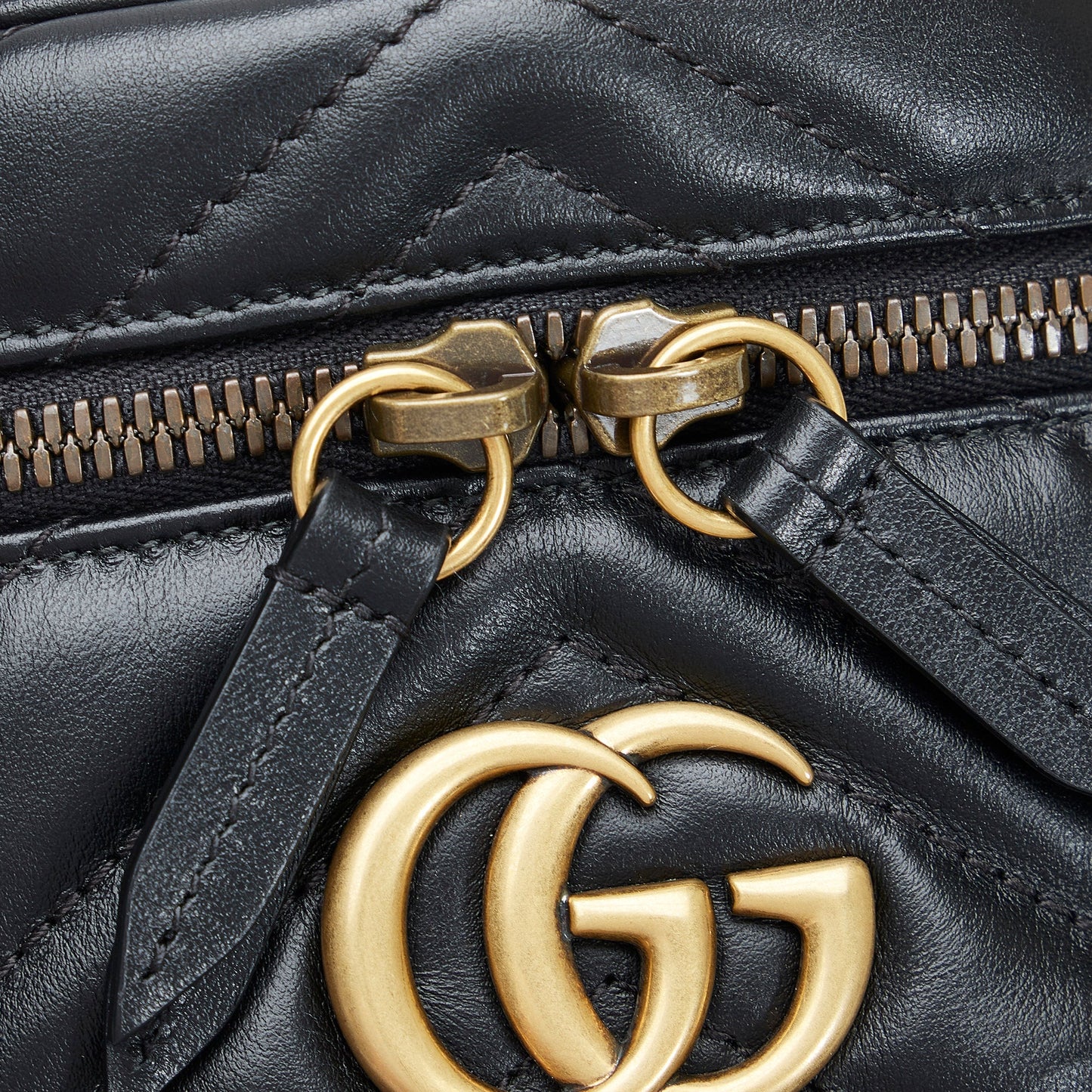 Gucci GG Marmont Round Backpack Black Matelassé