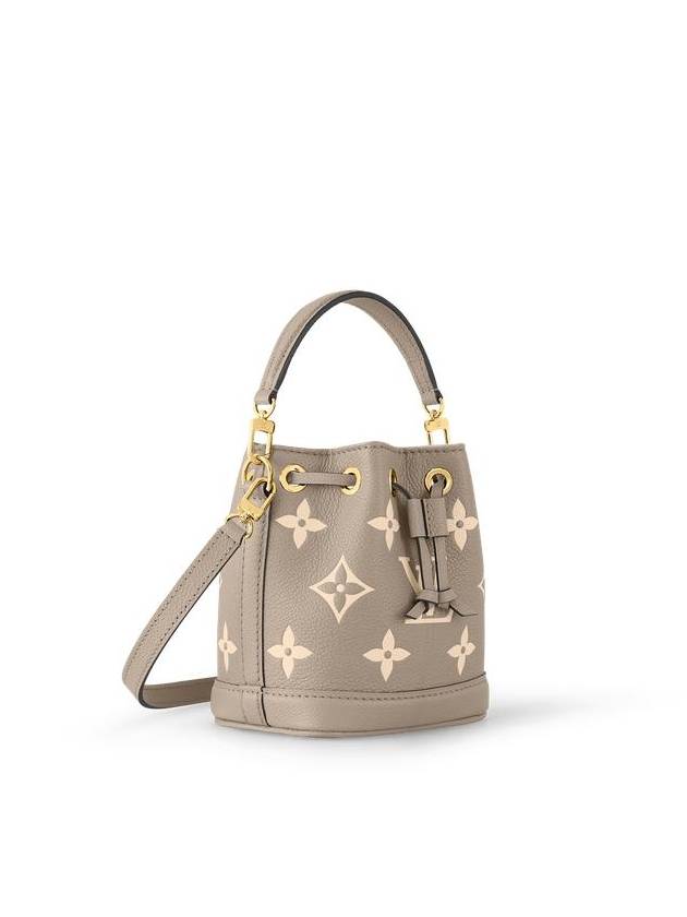 Women's Nano Noe Monogram Bucket Bag Grey Cream