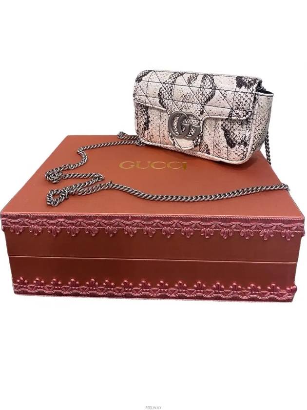 Women's GG Marmont Python Super Mini Bag Beige