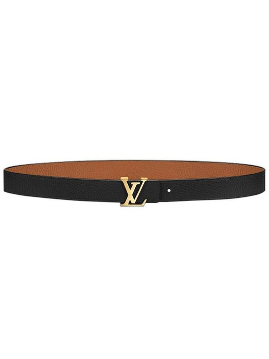 Women's Initial 30mm Reversible Leather Belt Brown Black