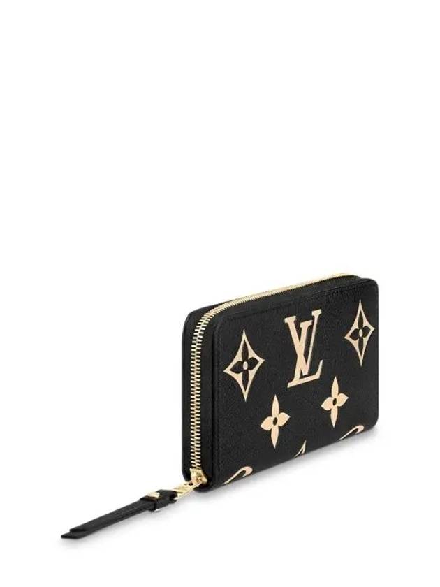 Zippy Monogram Long Wallet Black Beige