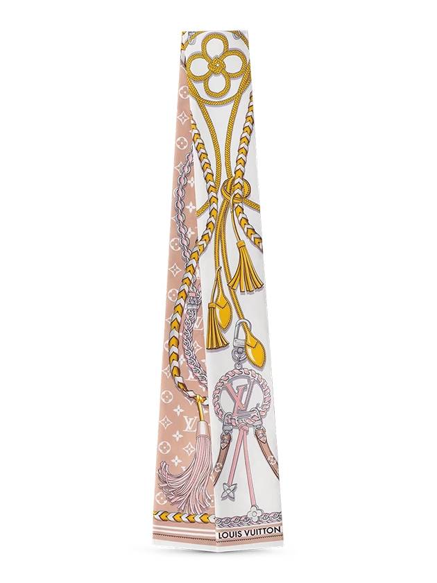 Women's Mix And Strap Silk Scarf Light Pink