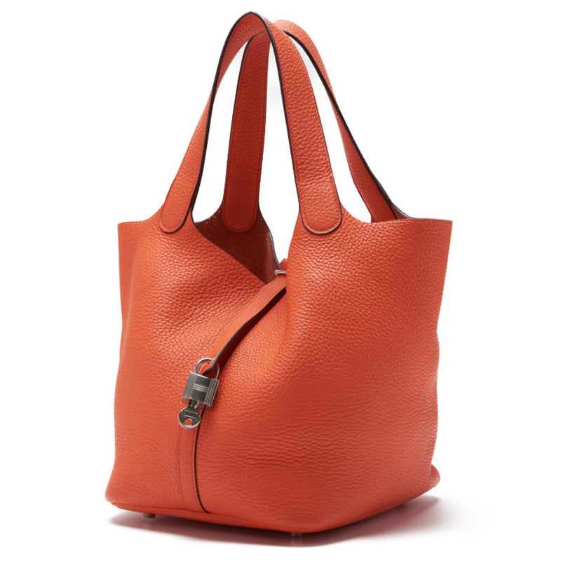 HERMES Picotin Lock MM Handbag  Clemence Orange Poppy Orange Poppy Handbag  Handbag Lady Back ( Delivery)