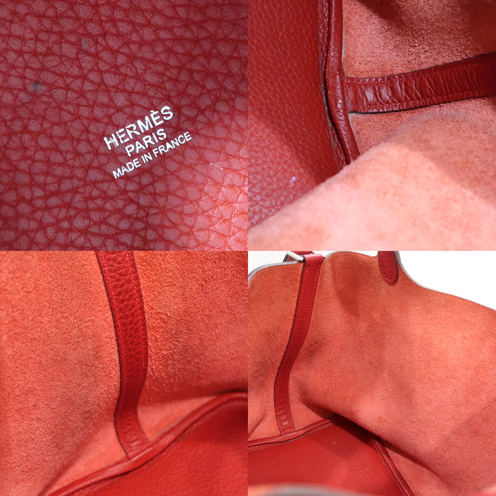 Hermes Handbag Picotin Lock Picotin Lock MM 22 Rouge/SV G   Clemence  O  2011 Manufactured  Women Only Key/Cadena